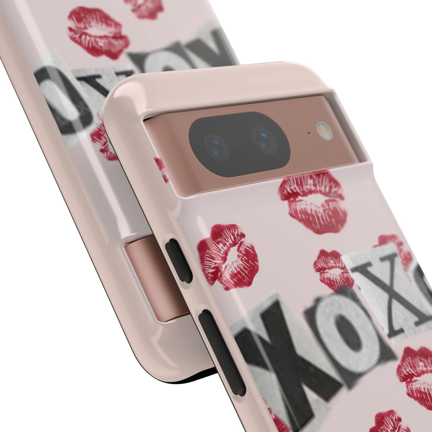 XOXO Kiss Print Phone Case | Coquette Valentine Aesthetic | Cute Pink Lipstick Kiss Tough Case for iPhone & Samsung