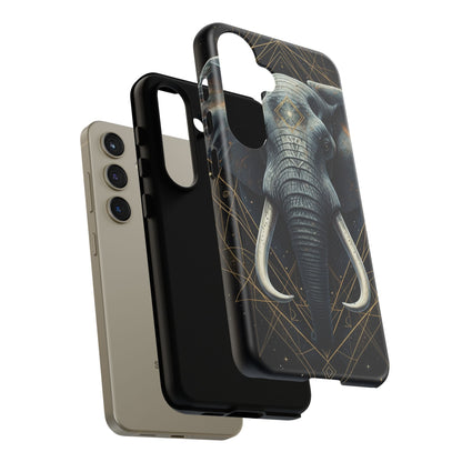 Elephant Mandala Phone Case – Black and Gold Spiritual Elephant Tough Protective Case