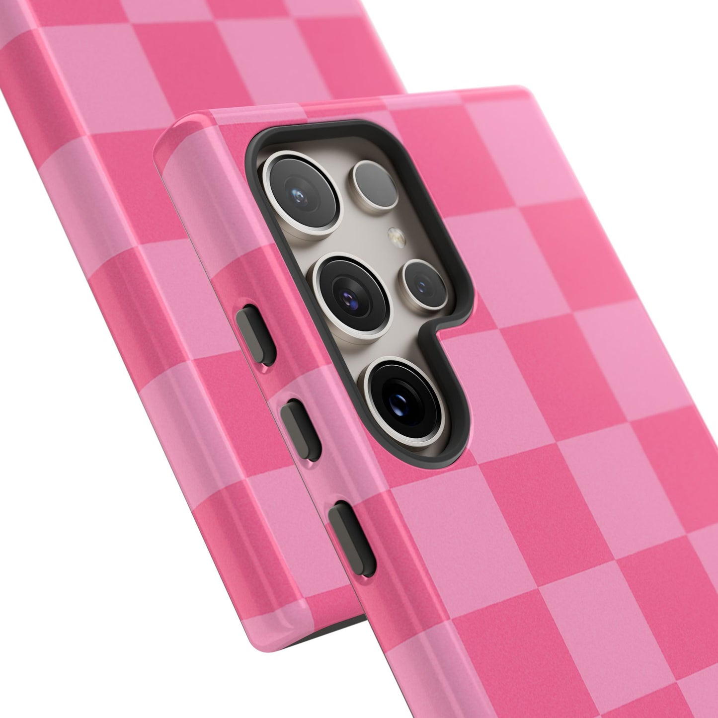 Pink Checkerboard Phone Case – Cute Aesthetic Tough Case for iPhone & Samsung