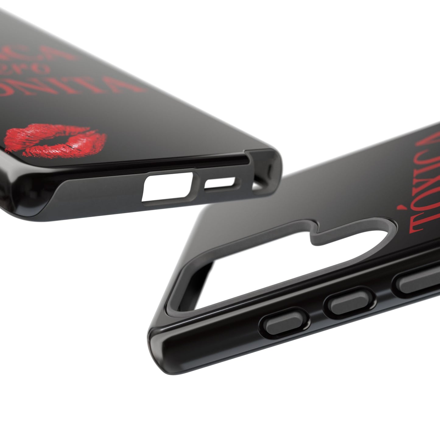Toxica Pero Bonita Phone Case, Latina Quote Case, Red Lips Aesthetic, Spanish Saying Case, Trendy Tough Cover