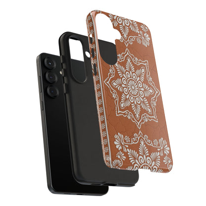 Talavera Terracotta Phone Case | Mexican Floral Pattern iPhone & Samsung Tough Case | Boho Clay Aesthetic Cover