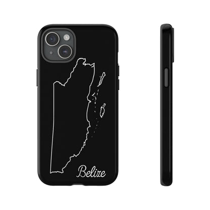 Belize Outline Phone Case – Minimal Country Map Tough Case (iPhone, Samsung, Pixel)