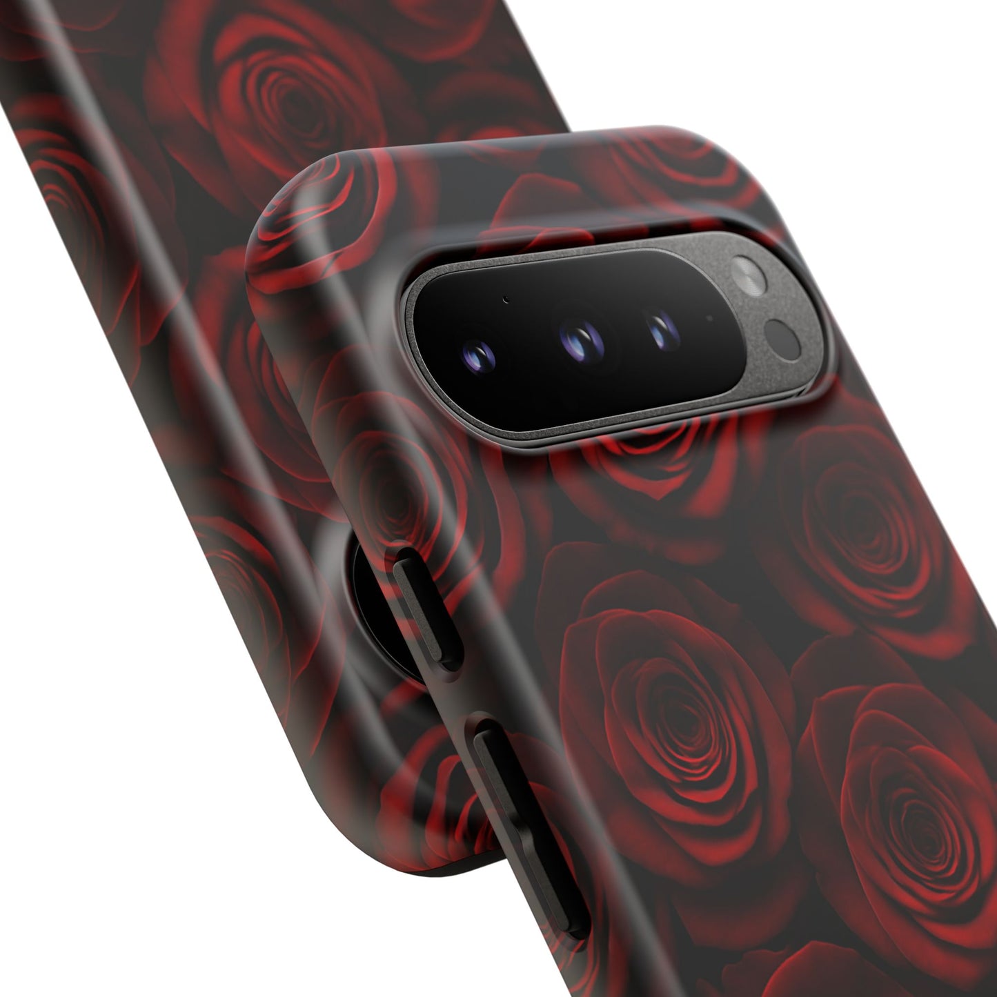 Dark Red Rose Phone Case – Gothic Floral Tough Case (iPhone, Samsung, Pixel)