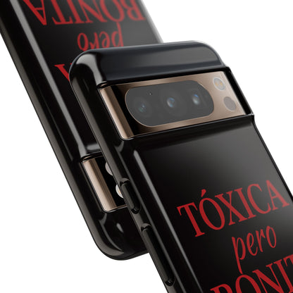 Toxica Pero Bonita Phone Case, Latina Quote Case, Red Lips Aesthetic, Spanish Saying Case, Trendy Tough Cover
