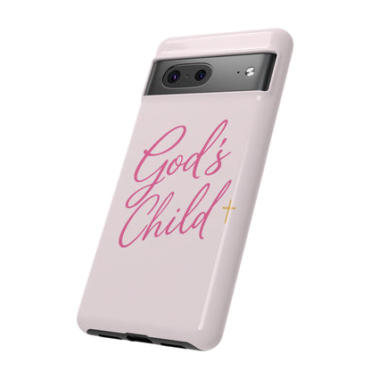 Gods Child Phone Case Christian Pink Aesthetic Tough iPhone Case