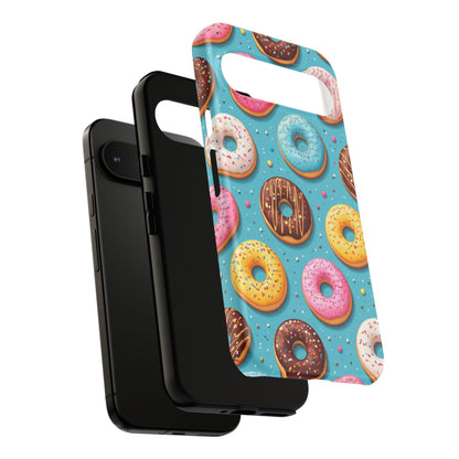 Cute Donut Pattern Phone Case – Colorful Sprinkles Dessert Design for Iphone, Samsung Galaxy and Pixel