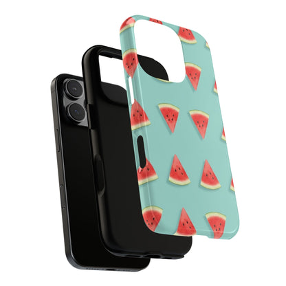 Watermelon Phone Case – Pastel Blue Summer Fruit Tough Case (iPhone, Samsung, Pixel)
