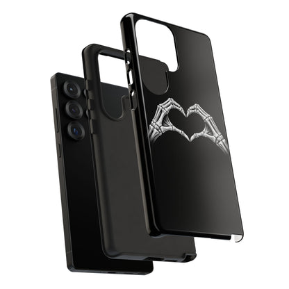 Skeleton Hands Heart Phone Case | Gothic Black Protective Cover