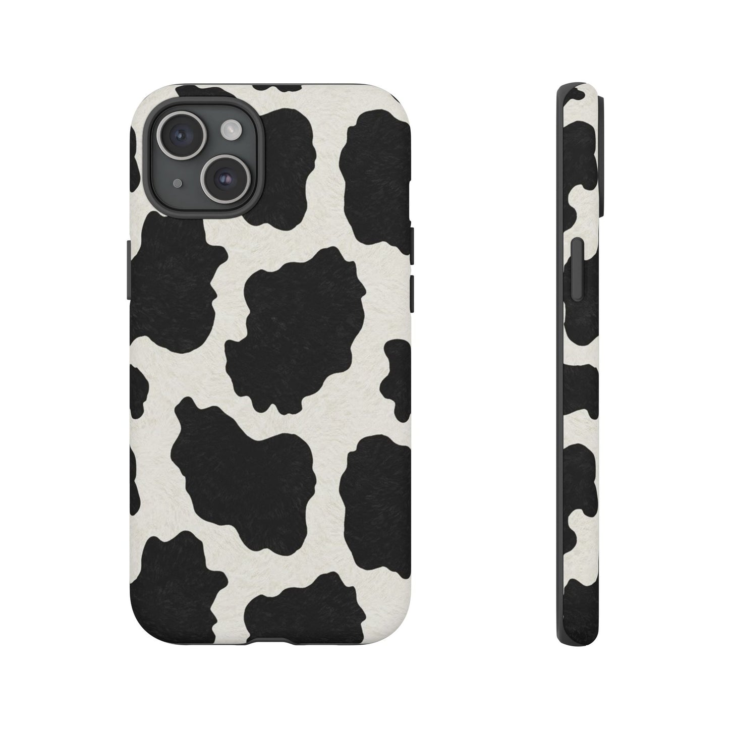 Black & White Cow Print Phone Case | Aesthetic Tough Protective Case