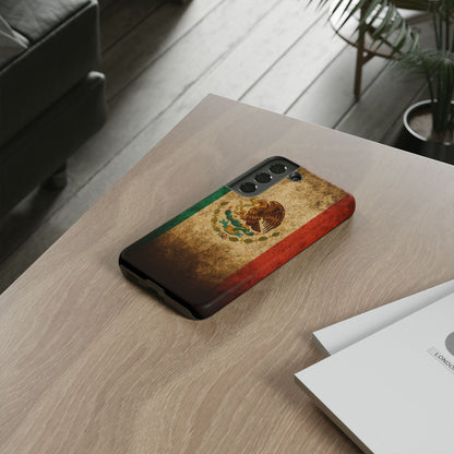 Vintage Mexico Flag Phone Case – Mexican Pride Grunge Flag Aesthetic Tough Case