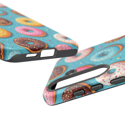 Cute Donut Pattern Phone Case – Colorful Sprinkles Dessert Design for Iphone, Samsung Galaxy and Pixel