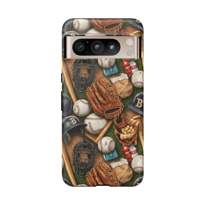 Baseball Gear Collage Phone Case – Vintage Baseball Equipment Sports Tough Case