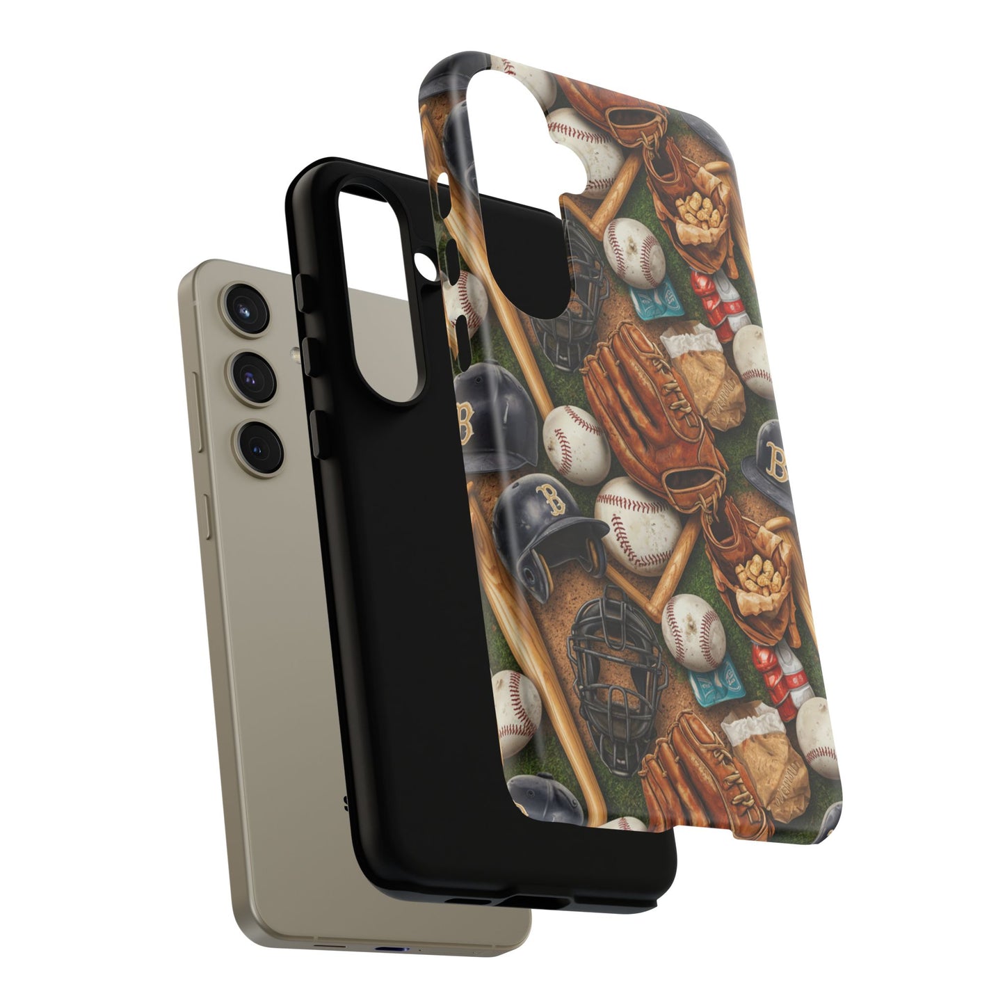 Baseball Gear Collage Phone Case – Vintage Baseball Equipment Sports Tough Case
