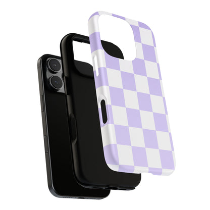 Lavender Checkerboard Phone Case | Pastel Aesthetic Tough Case