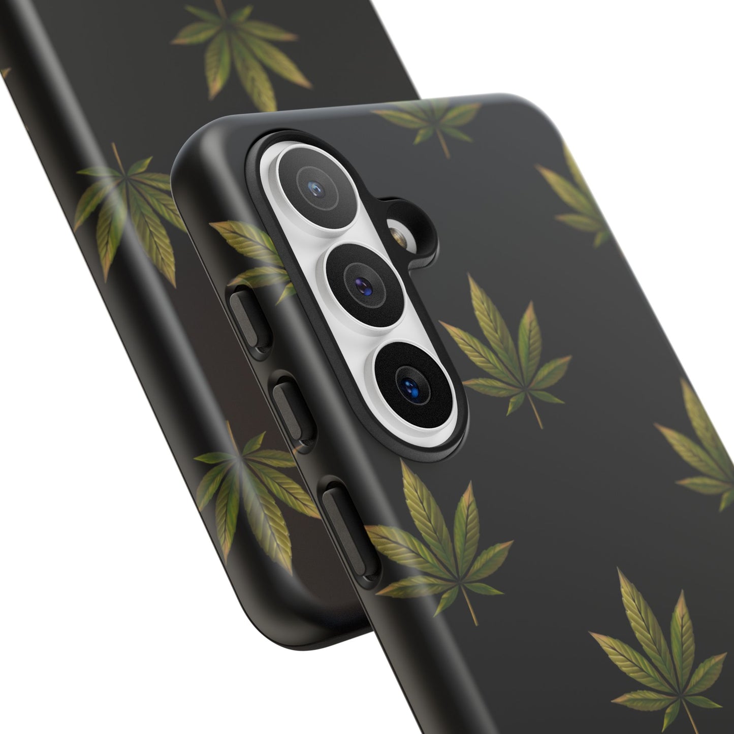 Cannabis Leaf Phone Case Green Weed Leaf Pattern Tough Protective Cover