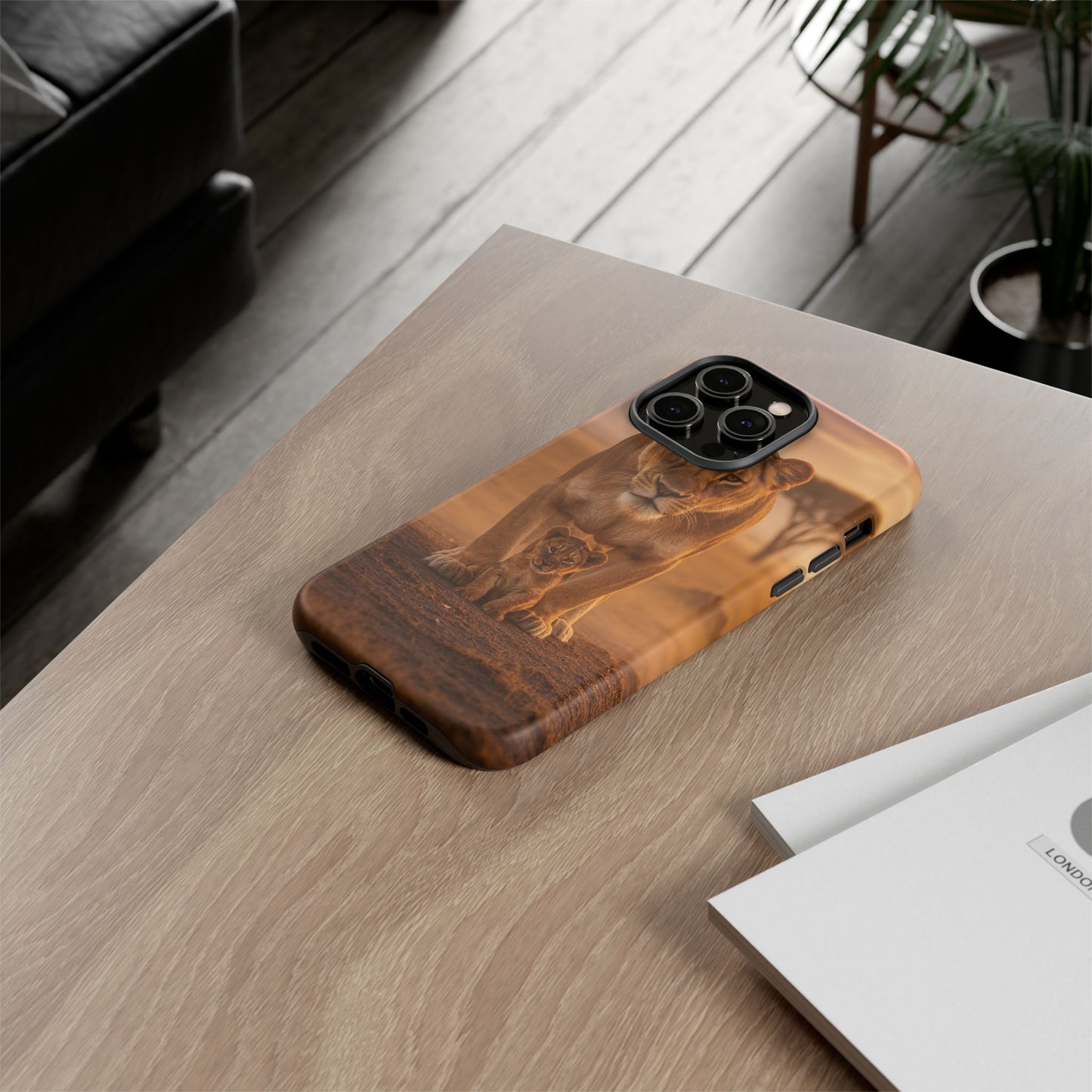 Lioness & Cub Phone Case | Safari Wildlife Tough Case for iPhone & Samsung