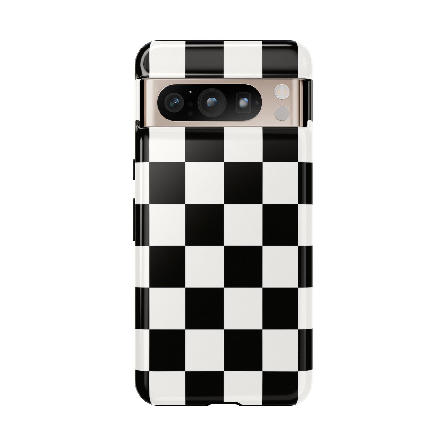 Black & White Checkerboard Phone Case – Classic Aesthetic Tough Protective Case for Iphone, Samsung Galaxy and Pixel