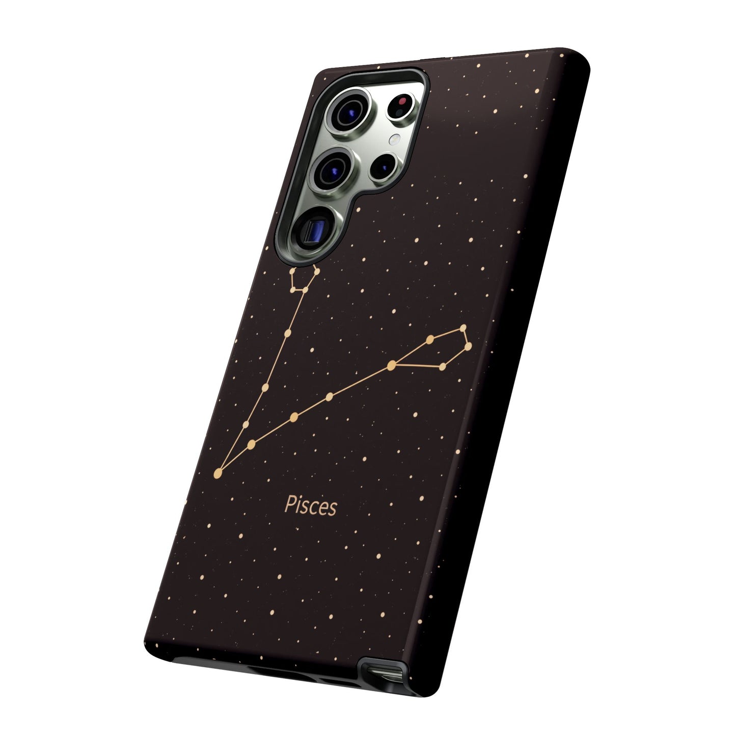 Pisces Zodiac Constellation Phone Case – Luxe Gold Celestial Cover