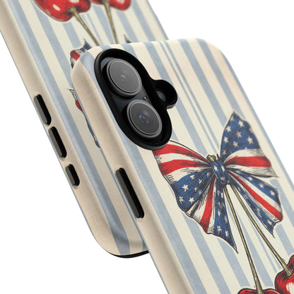 Patriotic Cherry Phone Case Americana Coquette Aesthetic iPhone Samsung