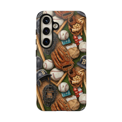 Baseball Gear Collage Phone Case – Vintage Baseball Equipment Sports Tough Case