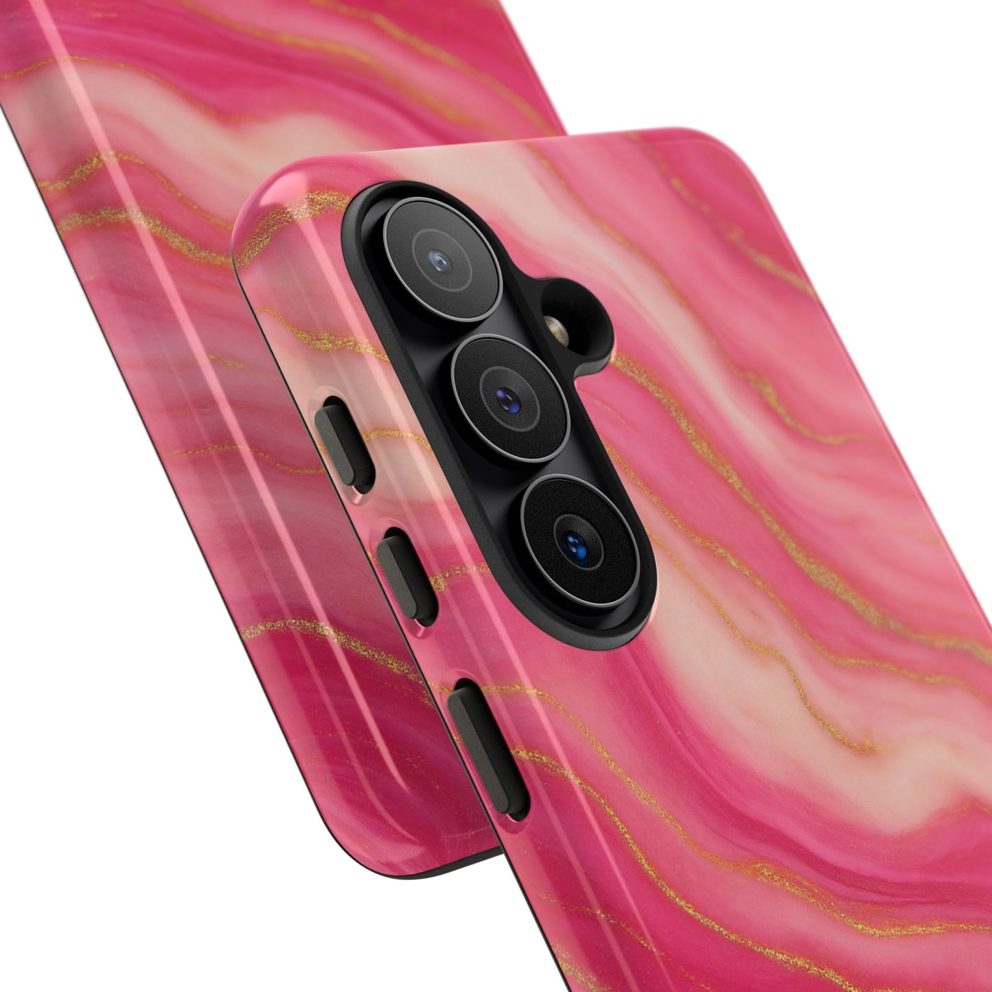 Pink Marble Phone Case | Rose Gold Swirl Aesthetic Tough Protective Case