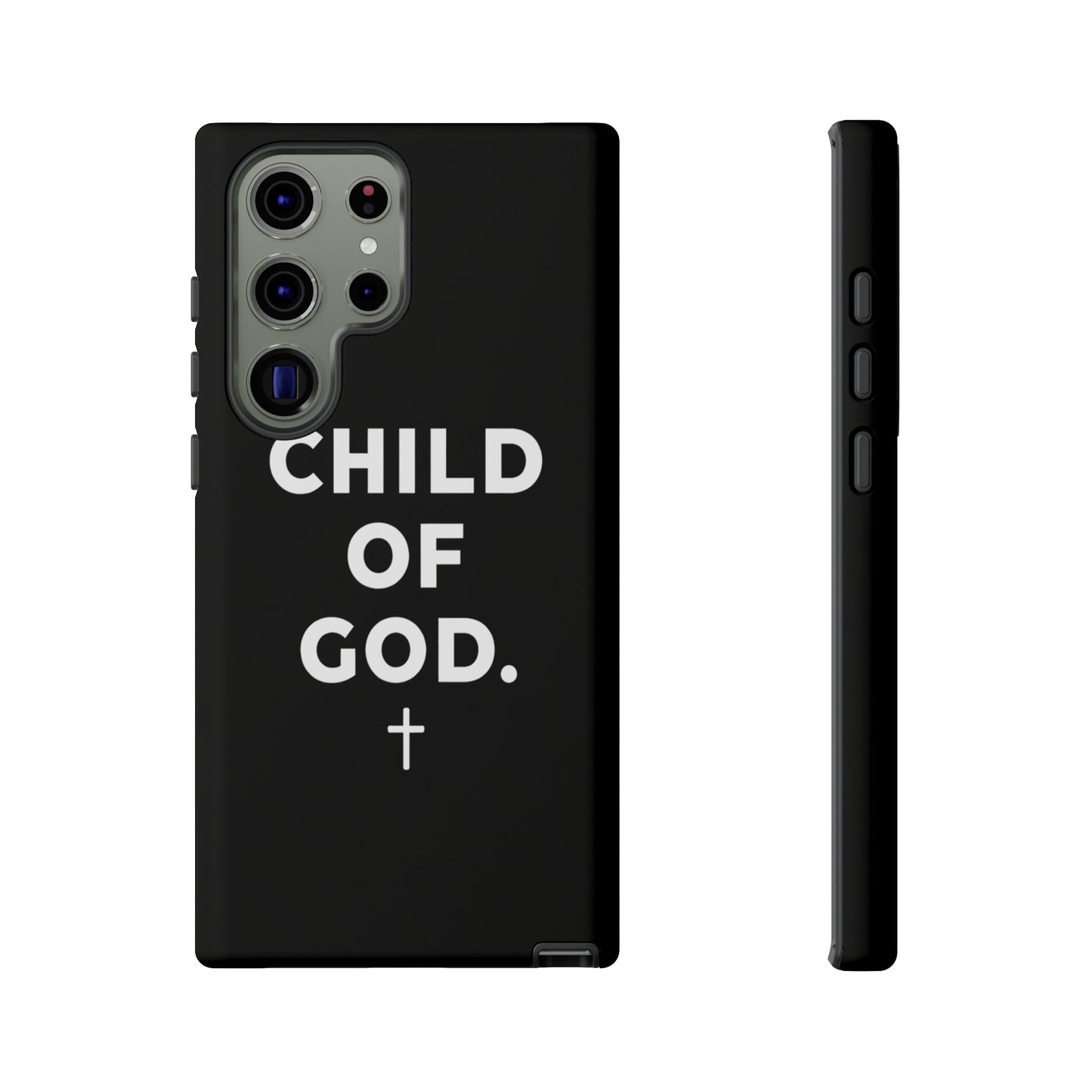 Child of God Phone Case Christian Black Aesthetic Cross Tough Cover