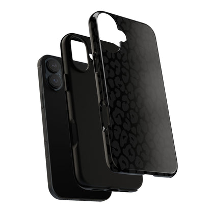 Black Leopard Phone Case | Black on Black Leopard Print Tough iPhone & Samsung Case | Matte or Glossy Protective Cover