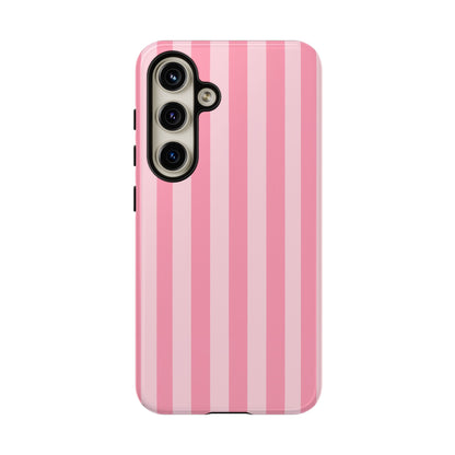 Pink Stripe Phone Case – Pastel Coquette Aesthetic Tough Protective Case