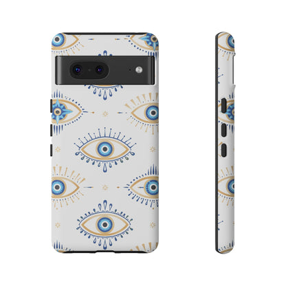 Blue Evil Eye Phone Case – Protective Slim Shockproof Cover for Iphone, Samsung Galaxy and Pixel