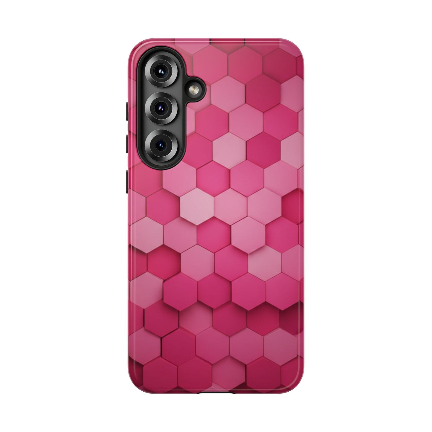 Hot Pink Hexagon Phone Case | Honeycomb Geometric Aesthetic | Cute Pink iPhone & Samsung Tough Protective Case