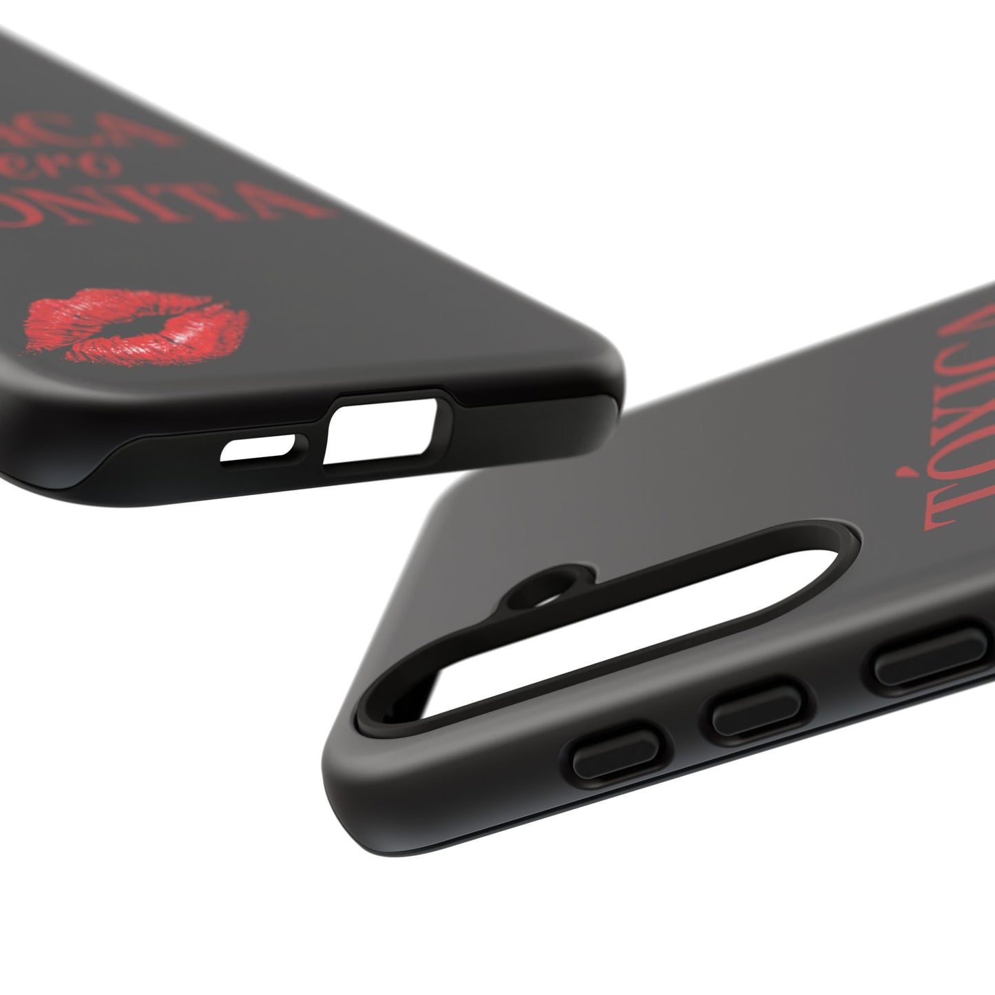 Toxica Pero Bonita Phone Case, Latina Quote Case, Red Lips Aesthetic, Spanish Saying Case, Trendy Tough Cover