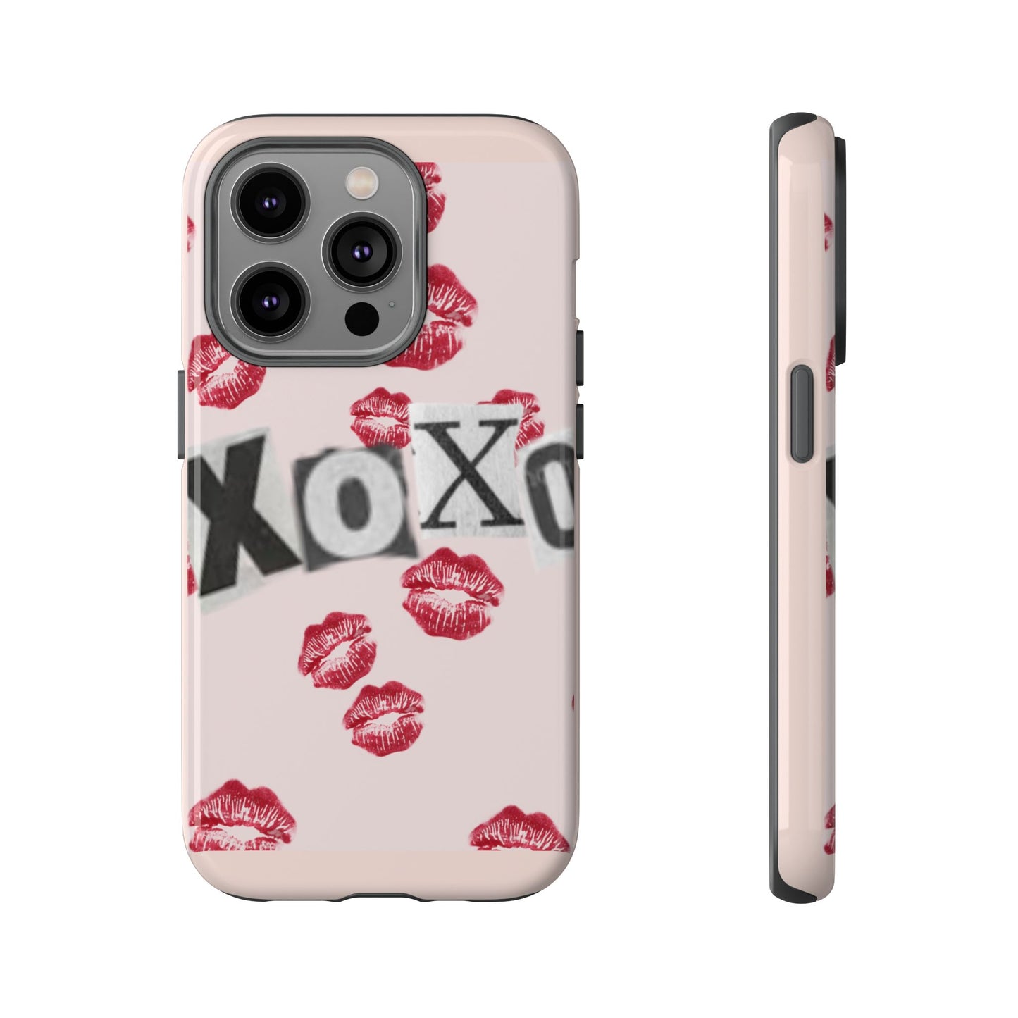 XOXO Kiss Print Phone Case | Coquette Valentine Aesthetic | Cute Pink Lipstick Kiss Tough Case for iPhone & Samsung