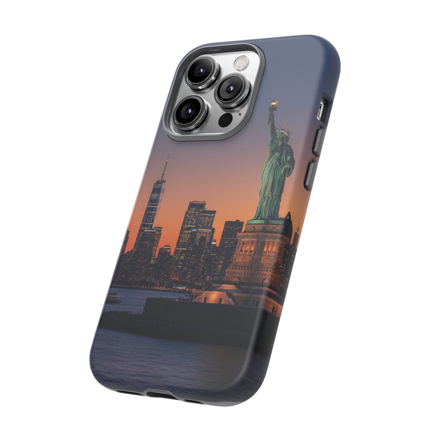Statue of Liberty Sunset Phone Case – New York City Skyline Travel Aesthetic Tough Case