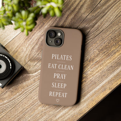 Pilates Phone Case | Eat Clean Pray Sleep Repeat Aesthetic | Wellness Girl Gift