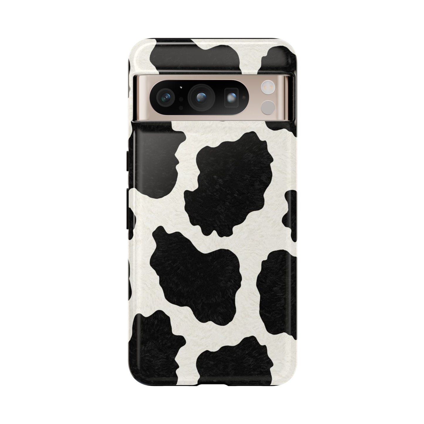 Black & White Cow Print Phone Case | Western Aesthetic iPhone & Samsung Tough Case