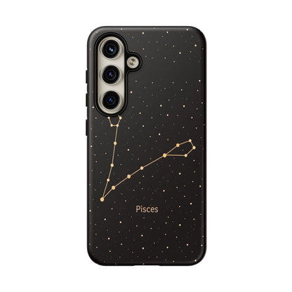 Pisces Zodiac Constellation Phone Case – Luxe Gold Celestial Cover