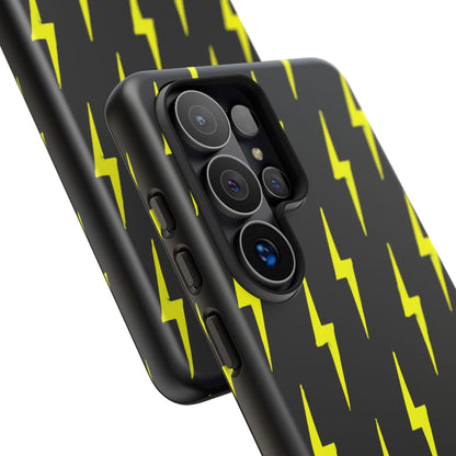 Yellow Lightning Bolt Tough Phone Case | Bold Electric Pattern Case for Iphone, Samsung Galaxy and Pixel
