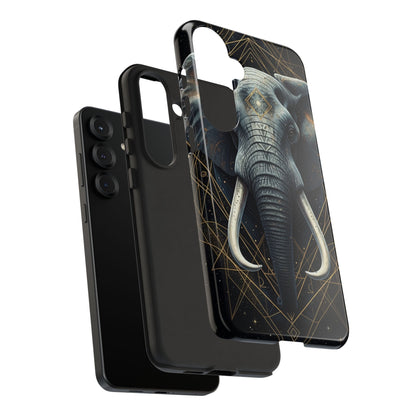 Elephant Mandala Phone Case – Black and Gold Spiritual Elephant Tough Protective Case