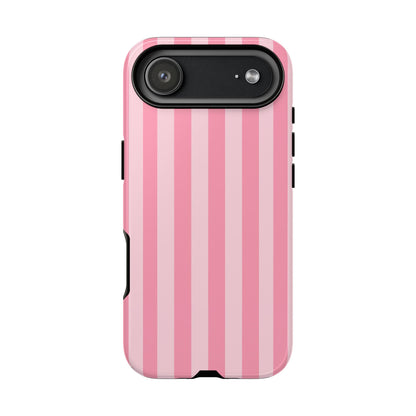 Pink Vertical Stripe Phone Case | Minimal Pastel Stripes Tough Case