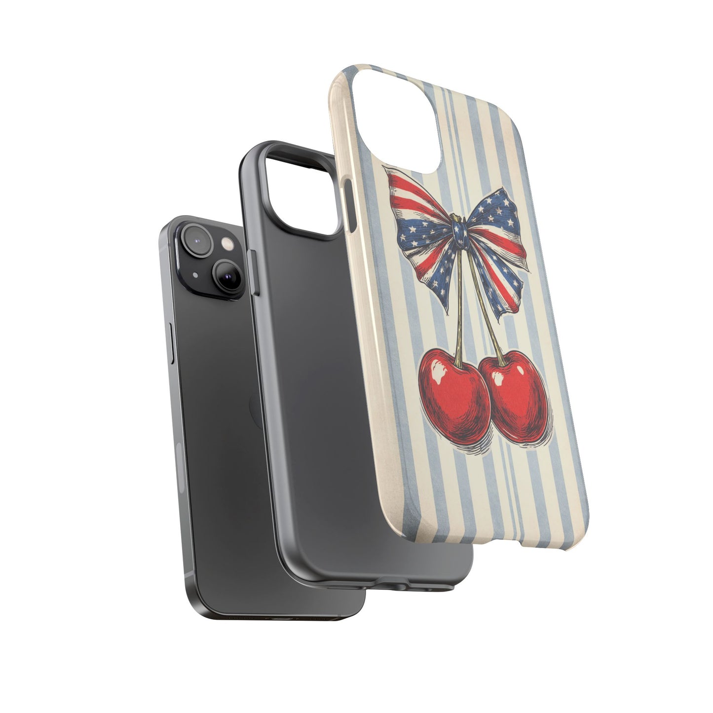 Patriotic Cherry Phone Case Americana Coquette Aesthetic iPhone Samsung
