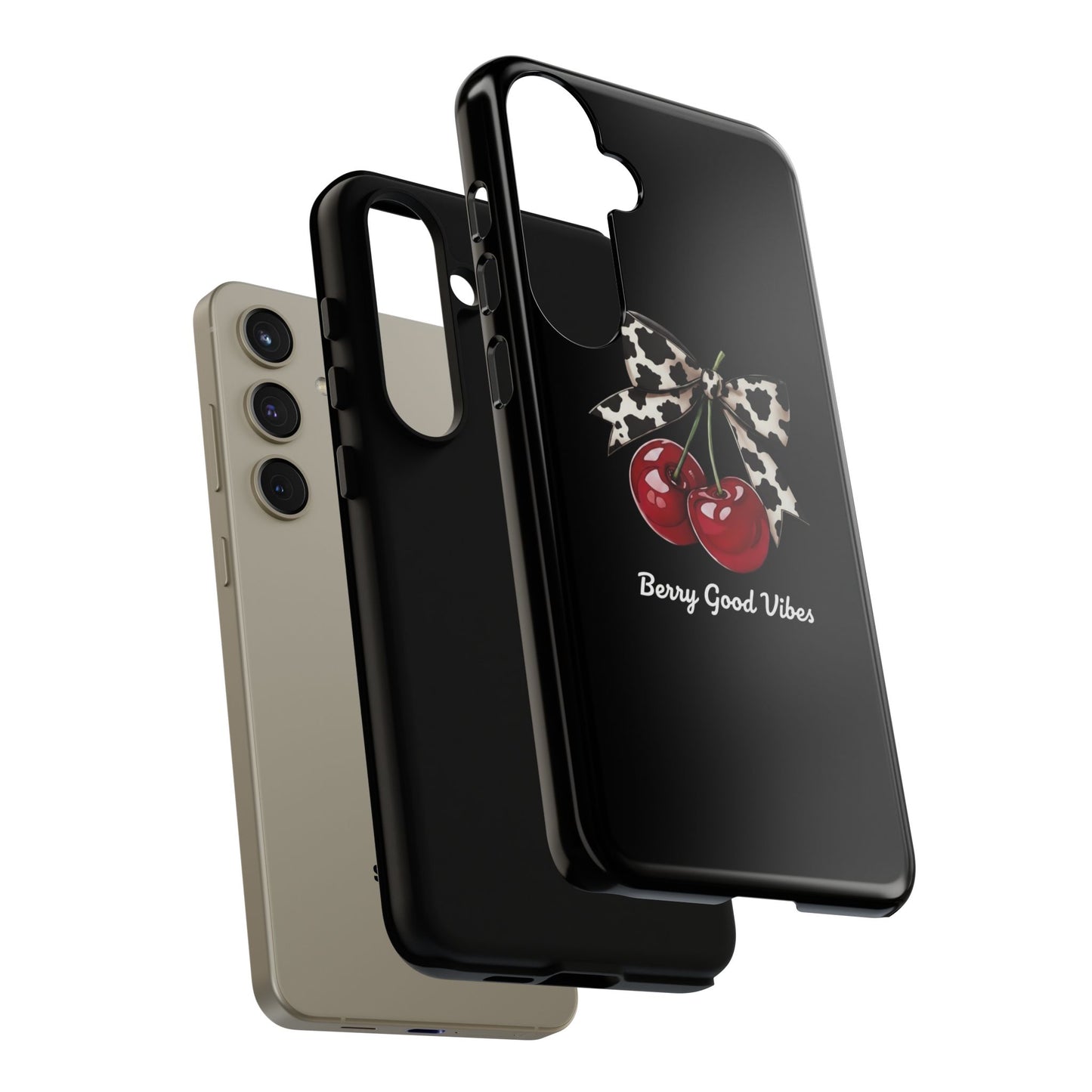 Cherry Cow Print Phone Case | Coquette Bow Aesthetic iPhone & Samsung Tough Case