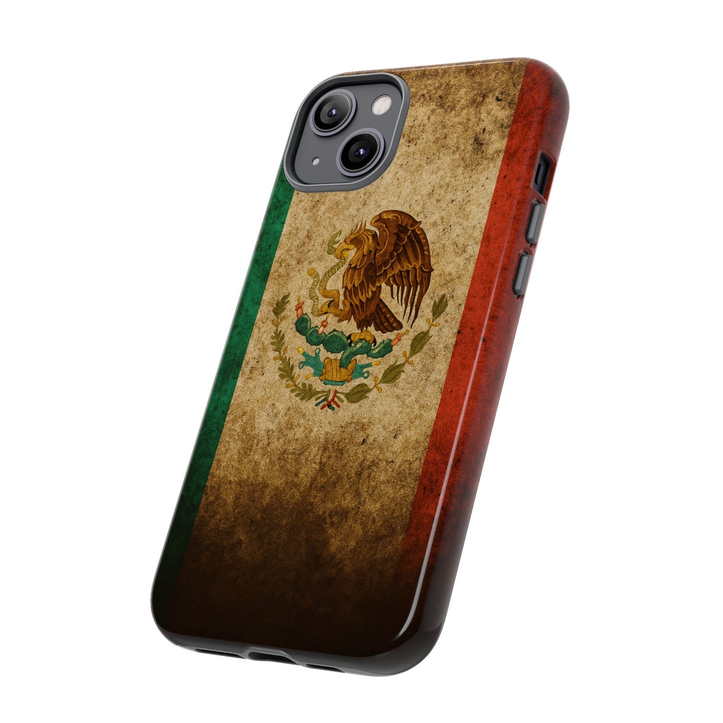 Vintage Mexico Flag Phone Case – Mexican Pride Grunge Flag Aesthetic Tough Case