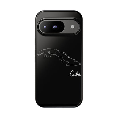 Cuba Outline Phone Case – Minimal Country Map Tough Case (iPhone, Samsung, Pixel)