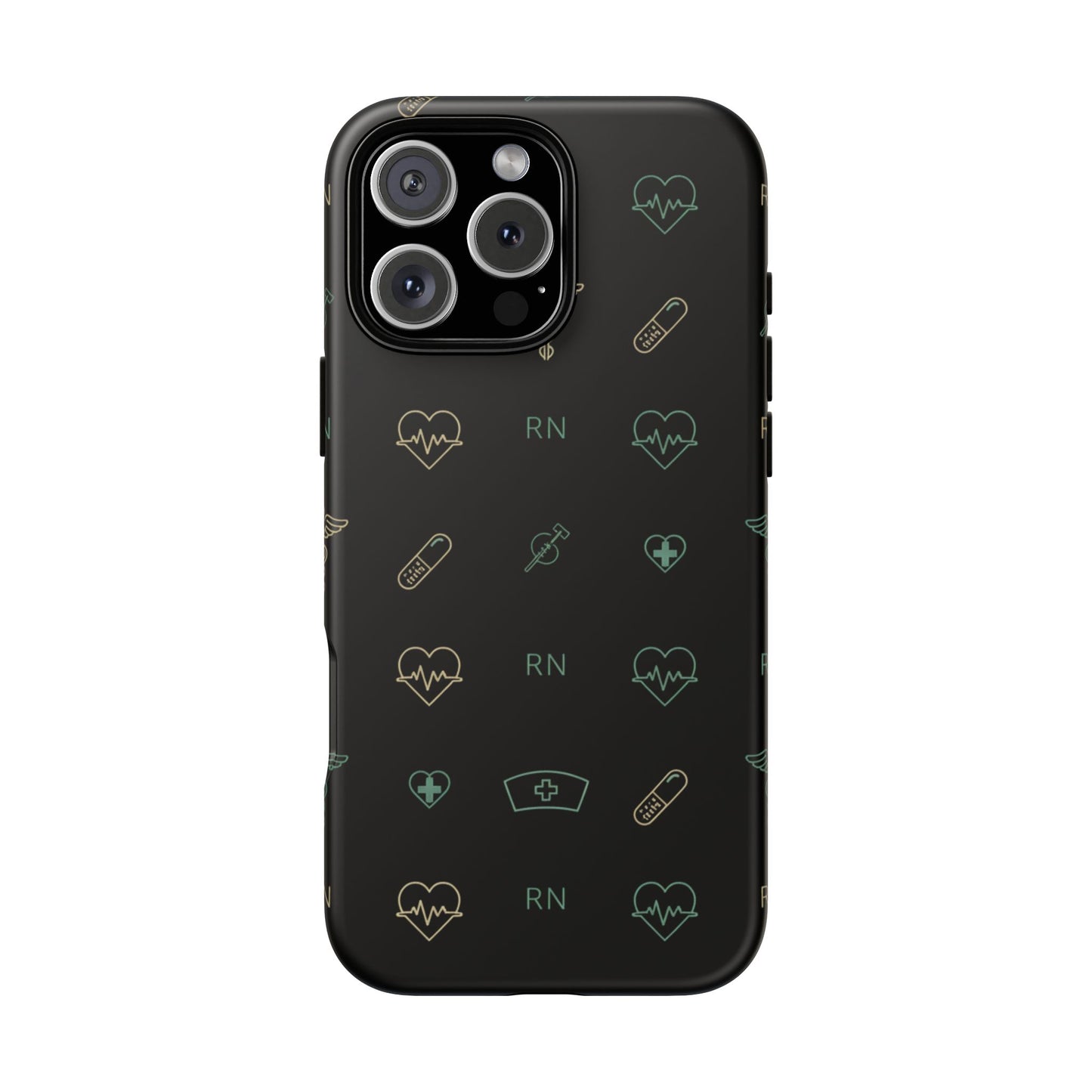 RN Nurse Phone Case – Minimal Medical Icon Pattern Healthcare Worker Tough Case