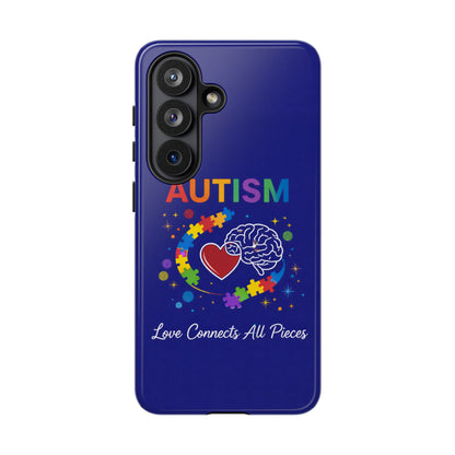Autism Awareness Tough Case – "Love Connects All Pieces" Phone Case for Iphone, Samsung Galaxy and Pixel