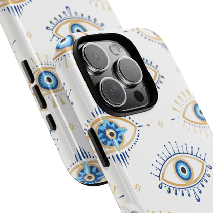 Blue Evil Eye Phone Case – Protective Slim Shockproof Cover for Iphone, Samsung Galaxy and Pixel
