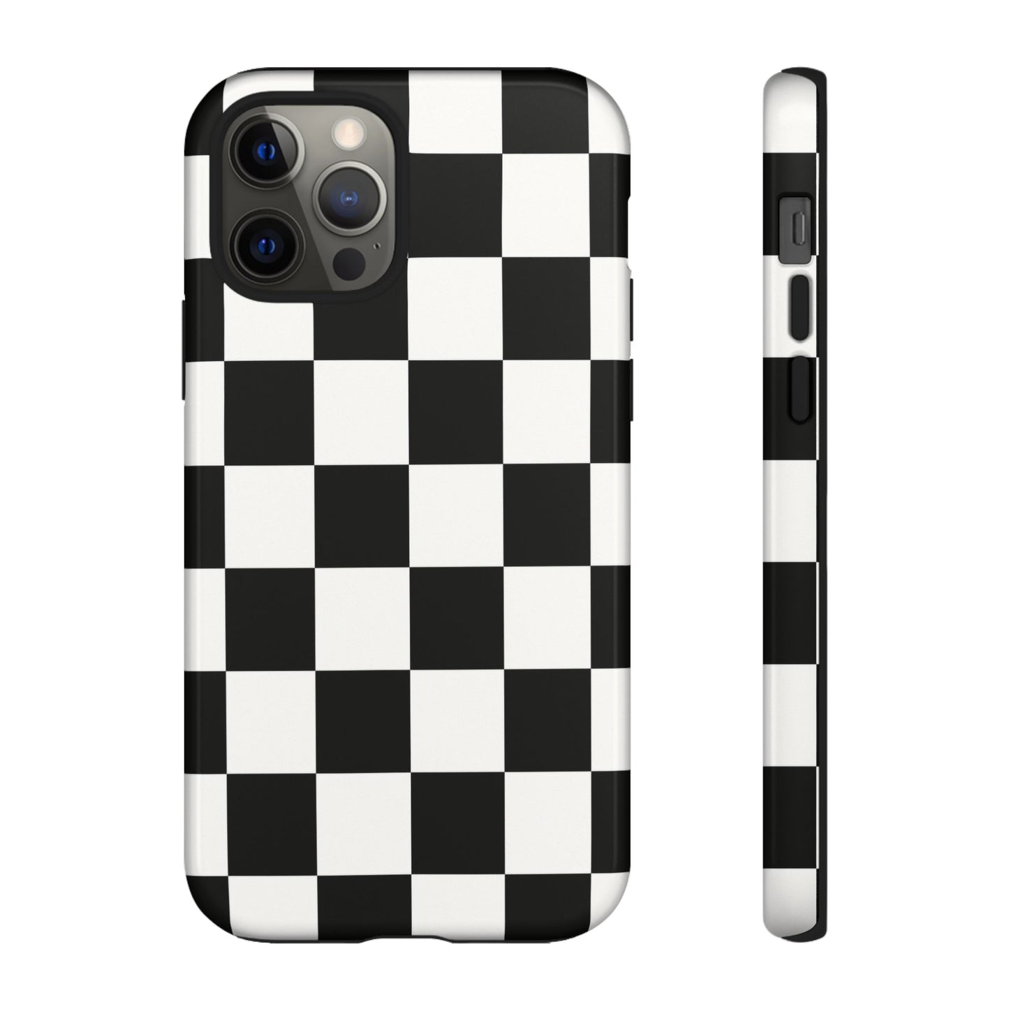 Black & White Checkerboard Phone Case – Classic Aesthetic Tough Protective Case for Iphone, Samsung Galaxy and Pixel