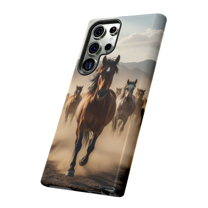 Running Horses Phone Case | Wild Mustang Herd Tough Protective Cover