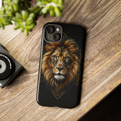 Majestic Lion Phone Case – Black Gold Luxury Lion Art Tough Protective Case