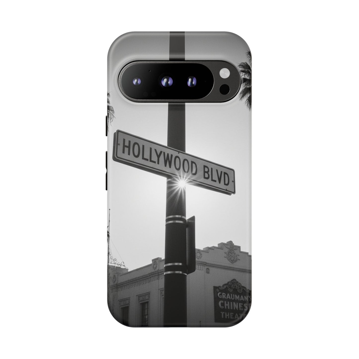 Hollywood Blvd Phone Case | Vintage Los Angeles Street Sign | Black & White LA Aesthetic